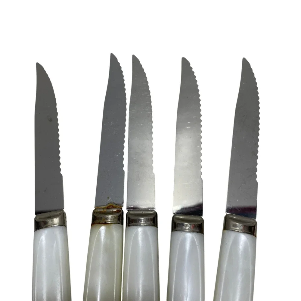 Lot of Vintage Silverware 5 Unknown Knives Set of Rosteri